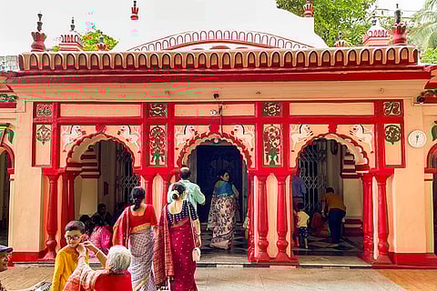 Devotees at Dhakeshwari National Temple in Dhaka